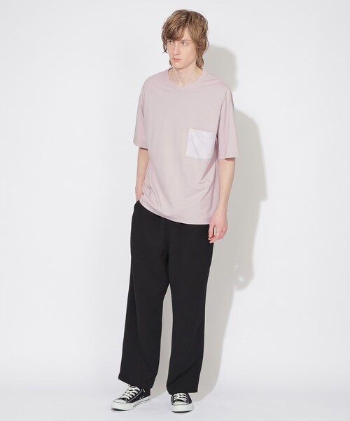 【セール】【UNISEX】トーナルチェックニットポケットTシャツ（Tシャツ/カットソー）｜CB CRESTBRIDGE（シービークレストブリッジ）