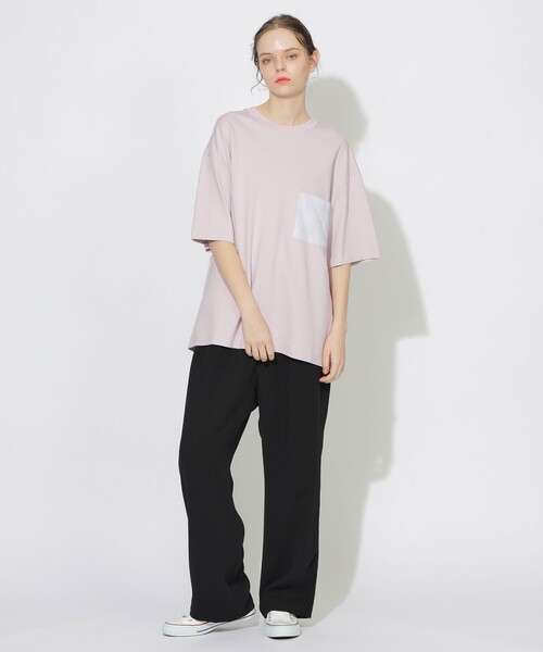 【セール】【UNISEX】トーナルチェックニットポケットTシャツ（Tシャツ/カットソー）｜CB CRESTBRIDGE（シービークレストブリッジ）