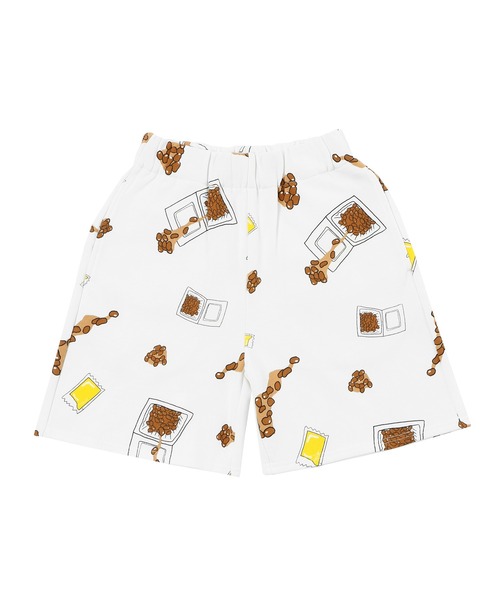 PUNYUS(プニュズ)の「フード総柄スウェットショーパン(ONIGIRI・YAKINIKU・NATTO)(スウェットパンツ・レディース・ブラック/ブラウン/レッド・1/2/3/4)」の21枚目の写真