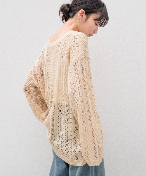 LOWRYS FARM（ローリーズファーム）の「２ＷＡＹキリカエメッシュＰＯＬＳ 104765（ニット/セーター・レディース・ブルー/ブラック/ホワイト/ホワイト系その他・FREE）」の11枚目の写真