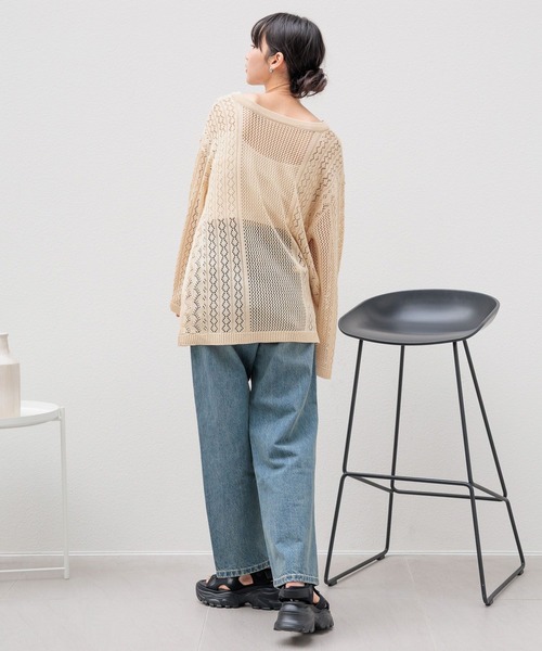 LOWRYS FARM（ローリーズファーム）の「２ＷＡＹキリカエメッシュＰＯＬＳ 104765（ニット/セーター・レディース・ブルー/ブラック/ホワイト/ホワイト系その他・FREE）」の7枚目の写真