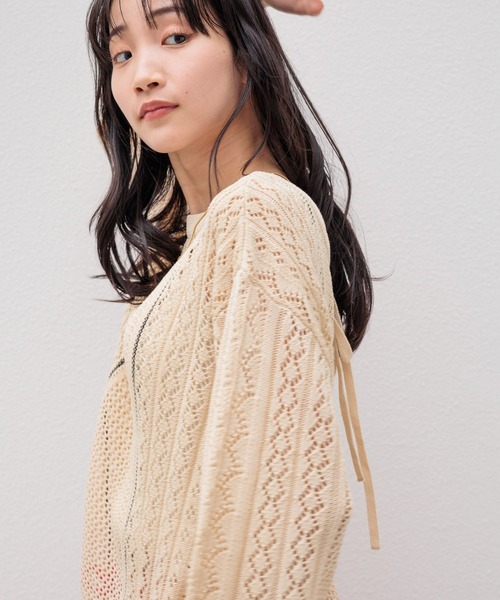 LOWRYS FARM（ローリーズファーム）の「２ＷＡＹキリカエメッシュＰＯＬＳ 104765（ニット/セーター・レディース・ブルー/ブラック/ホワイト/ホワイト系その他・FREE）」の19枚目の写真