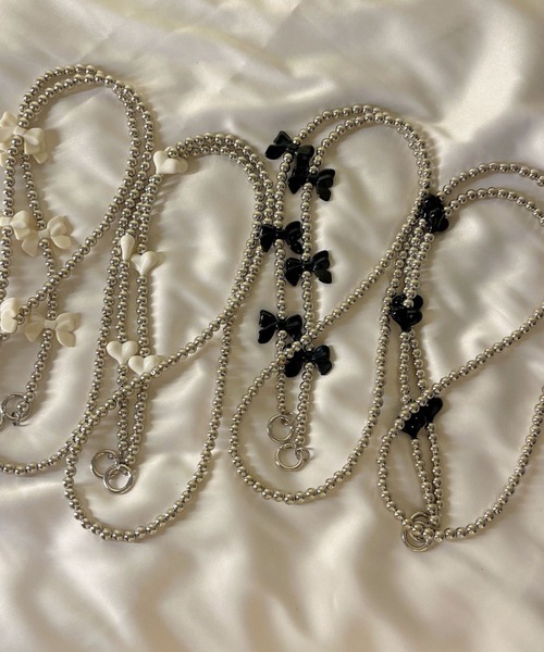 LAC-VERT（ラック・ヴェール）の「【スマホ対応】リボン＆ハートストラップ（スマホグッズ・レディース・ブラック/ホワイト/その他2/その他1・FREE）」の15枚目の写真