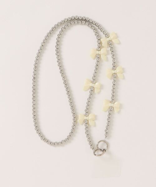 LAC-VERT（ラック・ヴェール）の「【スマホ対応】リボン＆ハートストラップ（スマホグッズ・レディース・ブラック/ホワイト/その他2/その他1・FREE）」の6枚目の写真