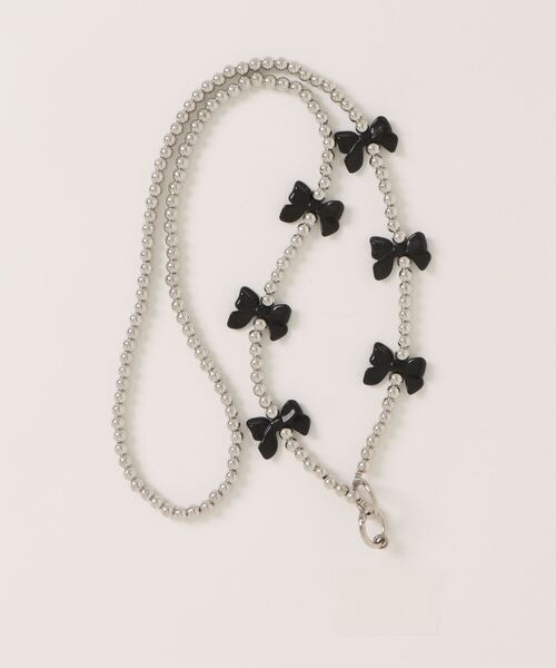 LAC-VERT（ラック・ヴェール）の「【スマホ対応】リボン＆ハートストラップ（スマホグッズ・レディース・ブラック/ホワイト/その他2/その他1・FREE）」の7枚目の写真