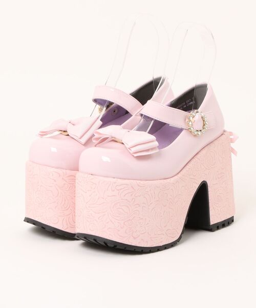 YOSUKE（ヨースケ）の「【YOSUKE】厚底リボンモチーフパンプス 4450039（パンプス・レディース・ホワイト/ブラック/ピンク/ブラック系その他2/ブラック系その他/シルバー・M/S/LL/L）」の5枚目の写真