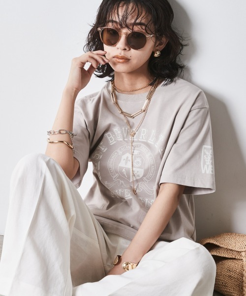 CHIC STYLE(シックスタイル)の「<大きいサイズ>綿100%ロゴプリントTシャツ シックスタイル(Tシャツ/カットソー・レディース・ベージュ/ブラック/オフホワイト・5L/4L/3L/LL/L)」の22枚目の写真