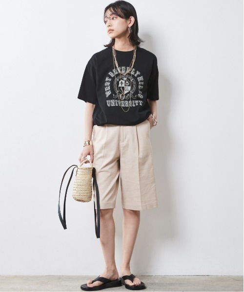 CHIC STYLE(シックスタイル)の「<大きいサイズ>綿100%ロゴプリントTシャツ シックスタイル(Tシャツ/カットソー・レディース・ベージュ/ブラック/オフホワイト・5L/4L/3L/LL/L)」の7枚目の写真