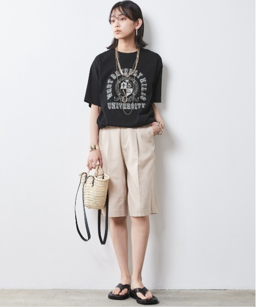 CHIC STYLE(シックスタイル)の「<大きいサイズ>綿100%ロゴプリントTシャツ シックスタイル(Tシャツ/カットソー・レディース・ベージュ/ブラック/オフホワイト・5L/4L/3L/LL/L)」の6枚目の写真