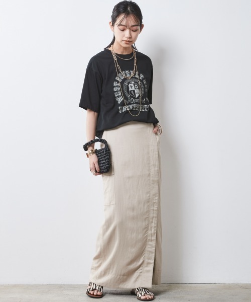 CHIC STYLE(シックスタイル)の「<大きいサイズ>綿100%ロゴプリントTシャツ シックスタイル(Tシャツ/カットソー・レディース・ベージュ/ブラック/オフホワイト・5L/4L/3L/LL/L)」の13枚目の写真