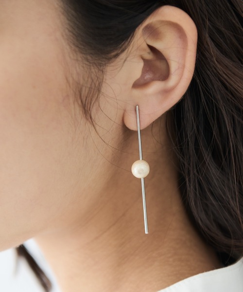 ロングバーパールピアス（ピアス（両耳用））｜Libra Cue