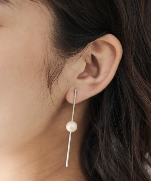 ロングバーパールピアス（ピアス（両耳用））｜Libra Cue
