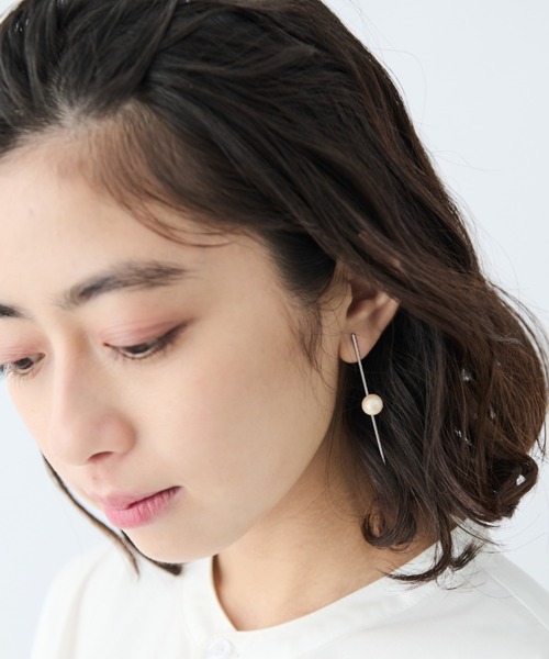 DT★Max Mara★calia パールピアス ロングバーパールピアス（ピアス（両耳用））｜Libra Cue