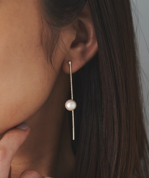 ロングバーパールピアス（ピアス（両耳用））｜Libra Cue