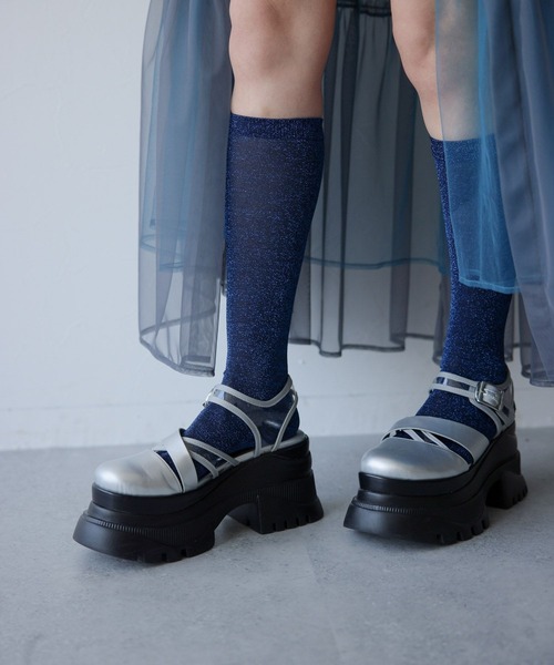 HARE（ハレ）の「ラメシアーソックス(HARE)（ソックス/靴下・レディース・ブルー/ブラック・FREE）」の22枚目の写真