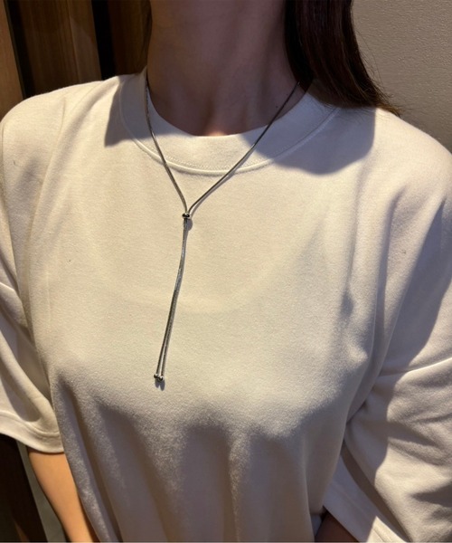 ALWAYS GOOD TIME（オルウェイズグッドタイム）の「ループタイ型スライダーロングネックレス（ネックレス・レディース・ゴールド/シルバー・FREE）」の6枚目の写真