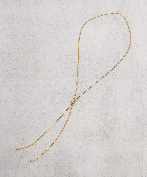 ALWAYS GOOD TIME（オルウェイズグッドタイム）の「ループタイ型スライダーロングネックレス（ネックレス・レディース・ゴールド/シルバー・FREE）」の14枚目の写真