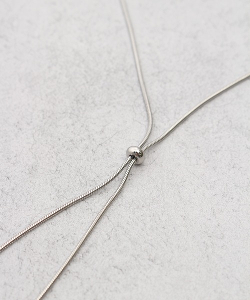 ALWAYS GOOD TIME（オルウェイズグッドタイム）の「ループタイ型スライダーロングネックレス（ネックレス・レディース・ゴールド/シルバー・FREE）」の12枚目の写真