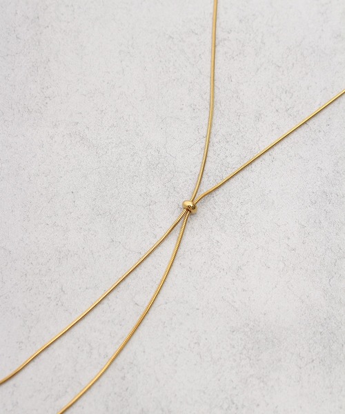 ALWAYS GOOD TIME（オルウェイズグッドタイム）の「ループタイ型スライダーロングネックレス（ネックレス・レディース・ゴールド/シルバー・FREE）」の15枚目の写真