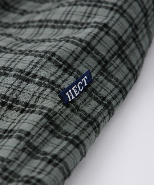 HECT（ヘクト）の「【HECT】Big W-pocket Draw Cord Seersucker Check S/S Shirt / ビッグシルエット ダブルポケット ドローコード シアサッカー半袖チェックシャツ（シャツ/ブラウス・メンズ・グリーン/グレー/ネイビー/ホワイト/ブラック/モカ・L/M/S）」の18枚目の写真
