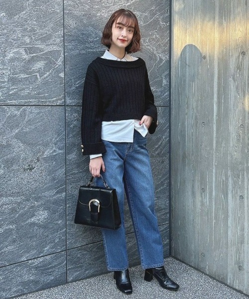 F i.n.t(フィント)の「ハイウエストストレートデニムパンツ/fint フィント(デニムパンツ・レディース・ブルー/ライトブルー・2/1/0)」の7枚目の写真