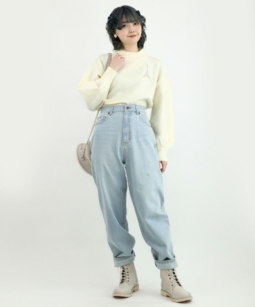 F i.n.t(フィント)の「ハイウエストストレートデニムパンツ/fint フィント(デニムパンツ・レディース・ブルー/ライトブルー・2/1/0)」の8枚目の写真