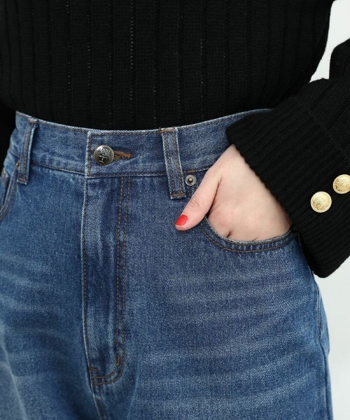 F i.n.t(フィント)の「ハイウエストストレートデニムパンツ/fint フィント(デニムパンツ・レディース・ブルー/ライトブルー・2/1/0)」の16枚目の写真