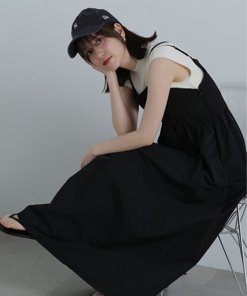 N.（N. Natural Beauty Basic）（エヌエヌナチュラルビューティーベーシック）の「◆ジャガードドッキングキャミワンピース（ワンピース・レディース・オフホワイト/ブラック・MEDIUM）」の2枚目の写真
