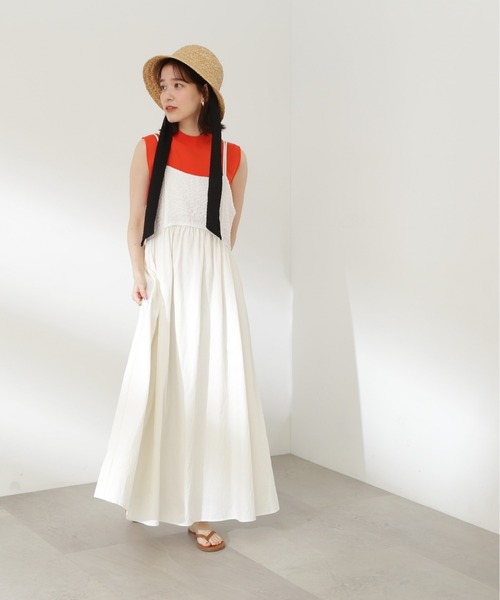 N.（N. Natural Beauty Basic）（エヌエヌナチュラルビューティーベーシック）の「◆ジャガードドッキングキャミワンピース（ワンピース・レディース・オフホワイト/ブラック・MEDIUM）」の21枚目の写真