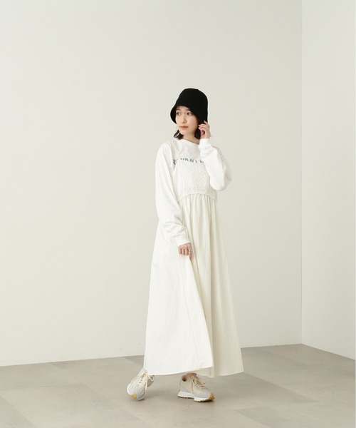 N.（N. Natural Beauty Basic）（エヌエヌナチュラルビューティーベーシック）の「◆ジャガードドッキングキャミワンピース（ワンピース・レディース・オフホワイト/ブラック・MEDIUM）」の16枚目の写真