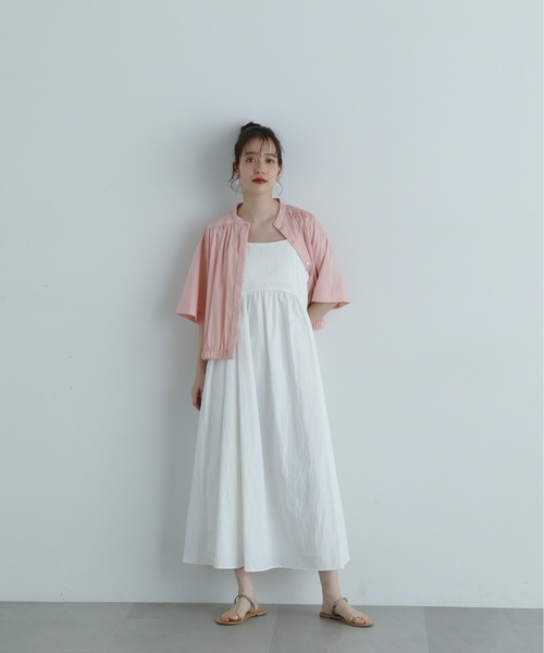 N.（N. Natural Beauty Basic）（エヌエヌナチュラルビューティーベーシック）の「◆ジャガードドッキングキャミワンピース（ワンピース・レディース・オフホワイト/ブラック・MEDIUM）」の4枚目の写真