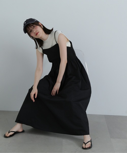 N.（N. Natural Beauty Basic）（エヌエヌナチュラルビューティーベーシック）の「◆ジャガードドッキングキャミワンピース（ワンピース・レディース・オフホワイト/ブラック・MEDIUM）」の10枚目の写真