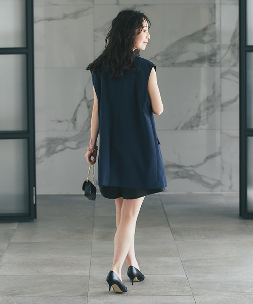 ラブティックボンボン　ペーパーニットベスト　ネイビー ラブティックボンボン ペーパーニットベスト ネイビー ON・OFF