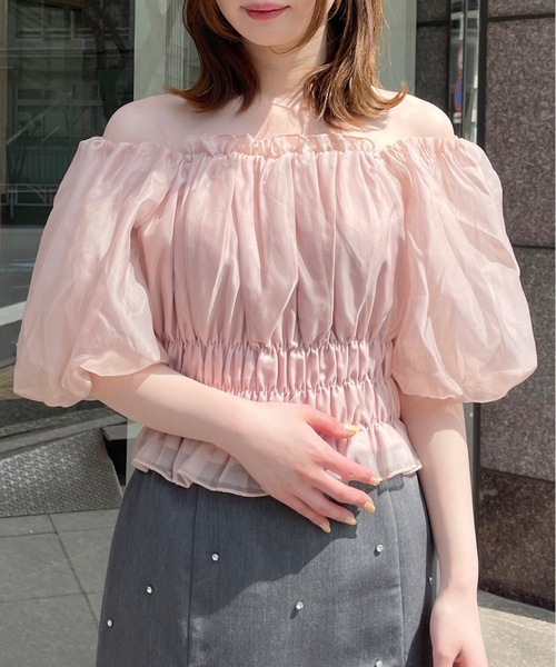 one way（ワンウェイ）の「シャーリングオフショルリボンブラウス（シャツ/ブラウス・レディース・ホワイト系その他/ピンク/ホワイト/ブルー/グレー・FREE）」の22枚目の写真