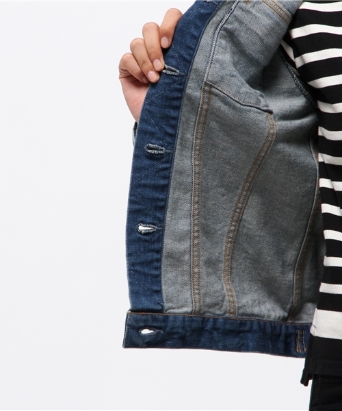 RIVE DROITE（リヴドロワ）の「usedGジャン（テーラードジャケット・レディース・インディゴブルー・FREE）」の8枚目の写真