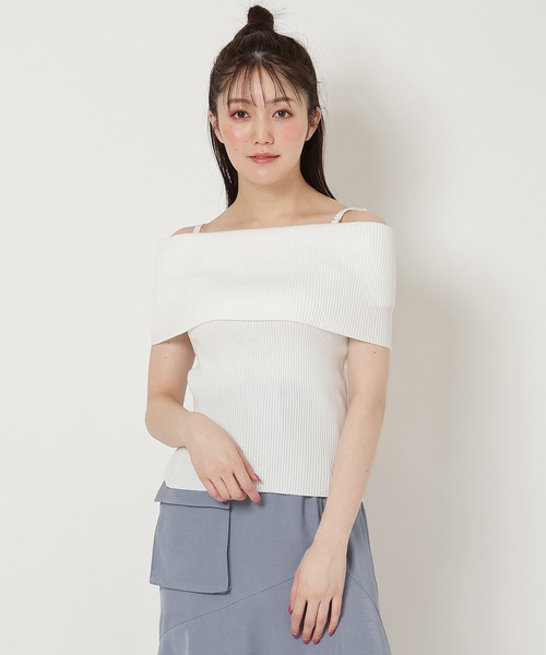 REDYAZEL（レディアゼル）の「ラメリブニット（ニット/セーター・レディース・ピンク/ネイビー/オフホワイト/ブルー・FREE）」の5枚目の写真