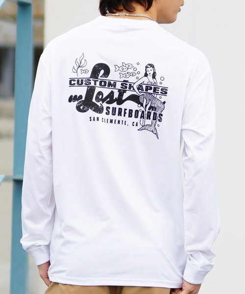 lost(ロスト)の「【ムラサキスポーツ限定】lost/ロスト 長袖Tシャツ ラッシュガード/水陸両用 UVケア MARITIME RALS L24SS-AF(ラッシュガード・メンズ・ホワイト/ブラック・M/L/XL)」の2枚目の写真