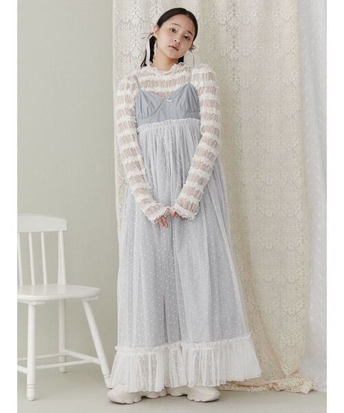 merry jenny（メリージェニー）の「fluffy frill tops（Tシャツ/カットソー・レディース・ブラック/オフホワイト・FREE）」の16枚目の写真