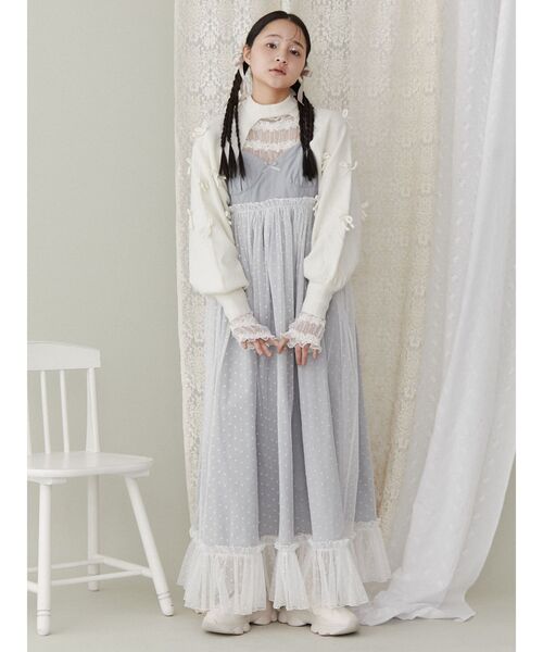 merry jenny（メリージェニー）の「fluffy frill tops（Tシャツ/カットソー・レディース・ブラック/オフホワイト・FREE）」の18枚目の写真