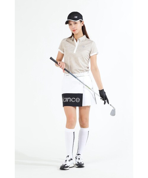 New Balance Golf(ニューバランスゴルフ)の「【new balance golf】ドット千鳥格子柄 半袖 カラーシャツ (WOMENS SPORT)(ポロシャツ・レディース・ベージュ/イエロー/ホワイト/ブラック・SMALL/MEDIUM/LARGE)」の13枚目の写真