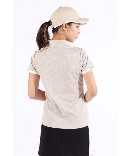 【イエロー】ドット千鳥格子柄 半袖 カラーシャツ (WOMENS SPORT) ドット千鳥格子柄 半袖 カラーシャツ (WOMENS SPORT) 【公式通販】