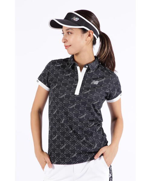 New Balance Golf(ニューバランスゴルフ)の「【new balance golf】ドット千鳥格子柄 半袖 カラーシャツ (WOMENS SPORT)(ポロシャツ・レディース・ベージュ/イエロー/ホワイト/ブラック・SMALL/MEDIUM/LARGE)」の3枚目の写真