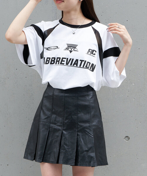 RAY CASSIN(レイカズン)の「メッシュ切替ゲームTシャツ(Tシャツ/カットソー・レディース・ブラック/サックスブルー/ホワイト/ライトグレー・FREE)」の14枚目の写真