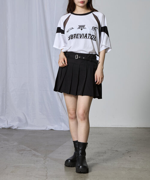 RAY CASSIN(レイカズン)の「メッシュ切替ゲームTシャツ(Tシャツ/カットソー・レディース・ブラック/サックスブルー/ホワイト/ライトグレー・FREE)」の20枚目の写真