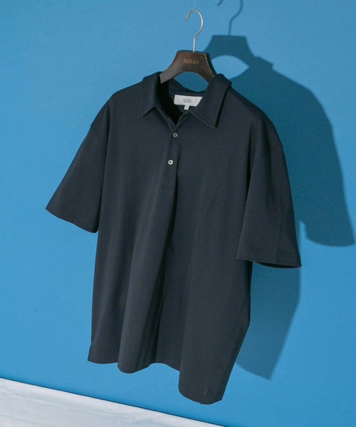 URBAN RESEARCH ROSSO MEN(アーバンリサーチロッソメン)の「『XLサイズあり』『UR TECH』防汚加工 リラックス半袖ポロシャツ(ポロシャツ・メンズ・ネイビー/ホワイト/ブラック/グレー・SMALL/MEDIUM/LARGE/X-LARGE)」の4枚目の写真