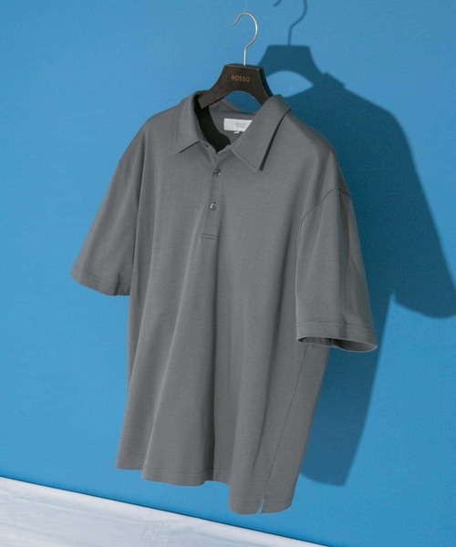 URBAN RESEARCH ROSSO MEN(アーバンリサーチロッソメン)の「『XLサイズあり』『UR TECH』防汚加工 リラックス半袖ポロシャツ(ポロシャツ・メンズ・ネイビー/ホワイト/ブラック/グレー・SMALL/MEDIUM/LARGE/X-LARGE)」の3枚目の写真