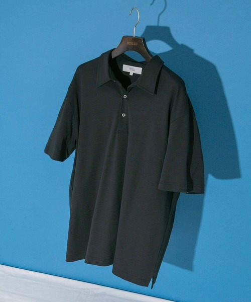 URBAN RESEARCH ROSSO MEN(アーバンリサーチロッソメン)の「『XLサイズあり』『UR TECH』防汚加工 リラックス半袖ポロシャツ(ポロシャツ・メンズ・ネイビー/ホワイト/ブラック/グレー・SMALL/MEDIUM/LARGE/X-LARGE)」の2枚目の写真