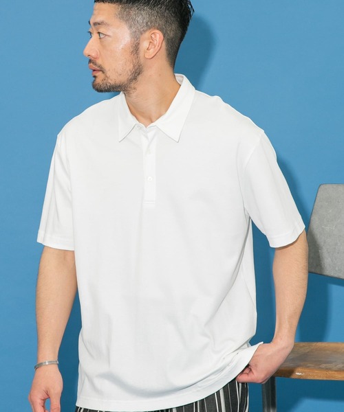URBAN RESEARCH ROSSO MEN(アーバンリサーチロッソメン)の「『XLサイズあり』『UR TECH』防汚加工 リラックス半袖ポロシャツ(ポロシャツ・メンズ・ネイビー/ホワイト/ブラック/グレー・SMALL/MEDIUM/LARGE/X-LARGE)」の16枚目の写真