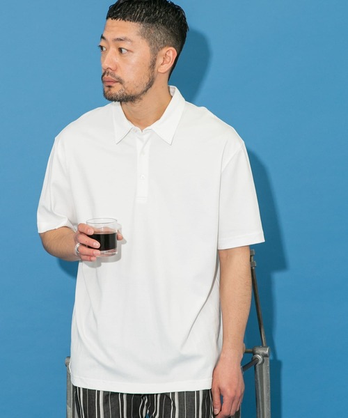 URBAN RESEARCH ROSSO MEN(アーバンリサーチロッソメン)の「『XLサイズあり』『UR TECH』防汚加工 リラックス半袖ポロシャツ(ポロシャツ・メンズ・ネイビー/ホワイト/ブラック/グレー・SMALL/MEDIUM/LARGE/X-LARGE)」の18枚目の写真