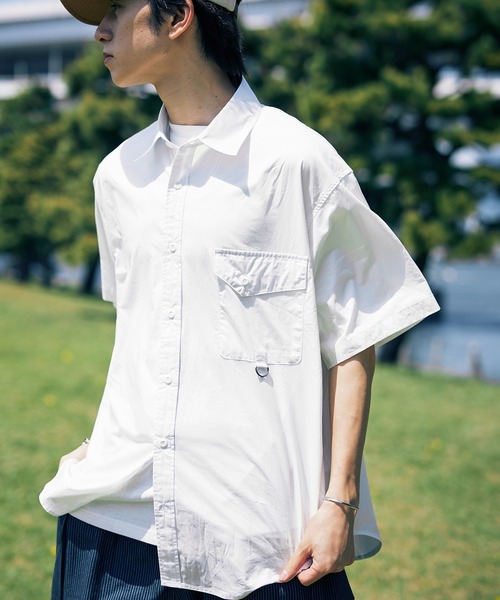 Adoon plain（アドーンプレーン）の「ステッチピスネームシャツ（シャツ/ブラウス・メンズ・オフホワイト/ブラック・MEDIUM/LARGE）」の21枚目の写真